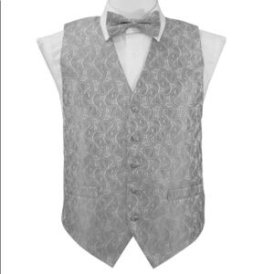 Vittorio Farina Paisley Vest Set (White back):